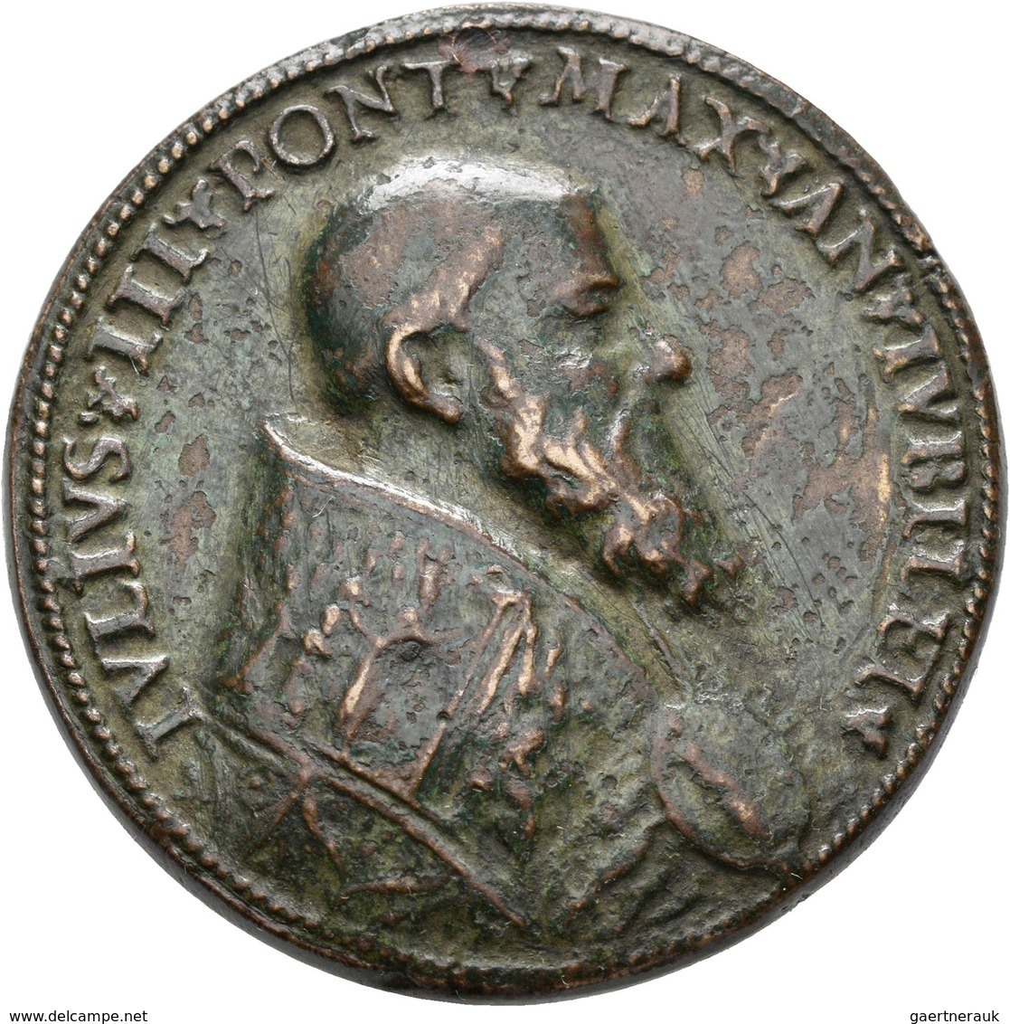 Medaillen Alle Welt: Italien-Kirchenstaat, Julius III. 1550-1555: Bronzemedaille O.J. (um 1550), Uns - Ohne Zuordnung