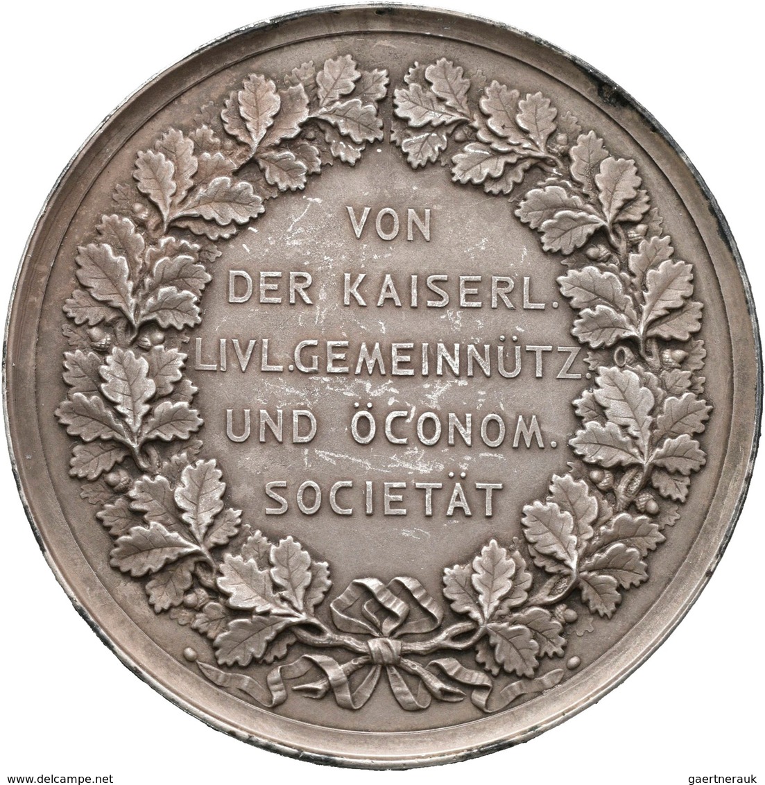 Medaillen Alle Welt: Lettland, Riga: Silbermedaille O.J. Von W. Kullrich-Berlin, Auf Peter Heinrich - Unclassified