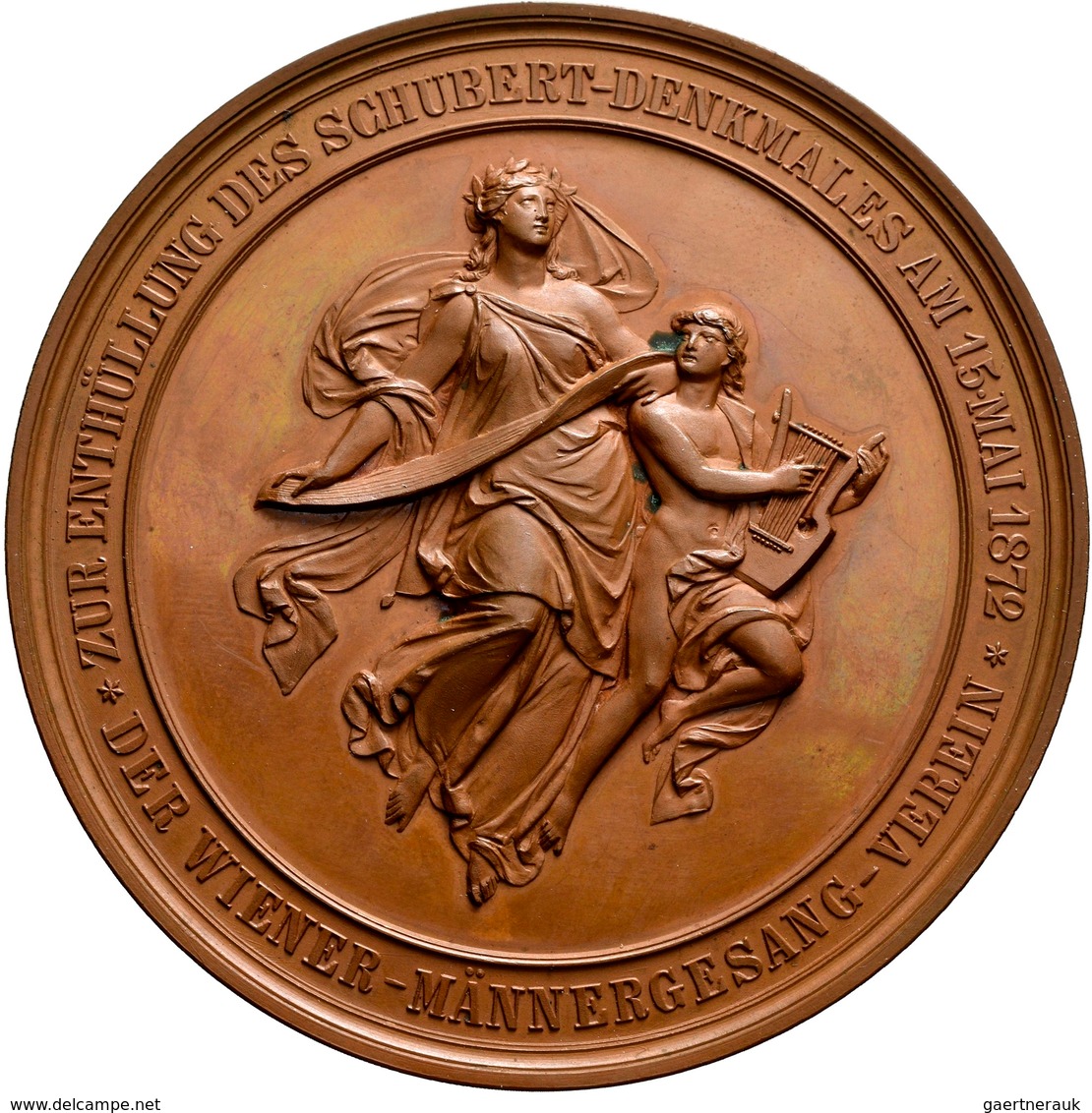 Medaillen Alle Welt: Österreich-Franz Schubert (1797-1828): Bronzemedaille 1872, Von Tautenhayn, Auf - Sin Clasificación