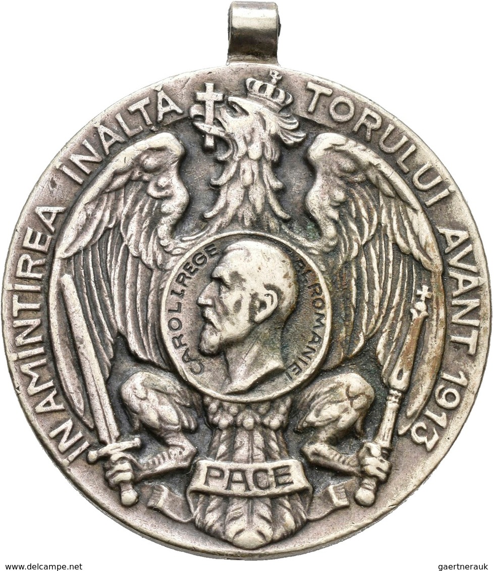 Medaillen Alle Welt: Rumänien, Karl I., 1866-1914: Silbermedaille 1913, Auf Die Enthüllung Des Denkm - Non Classificati