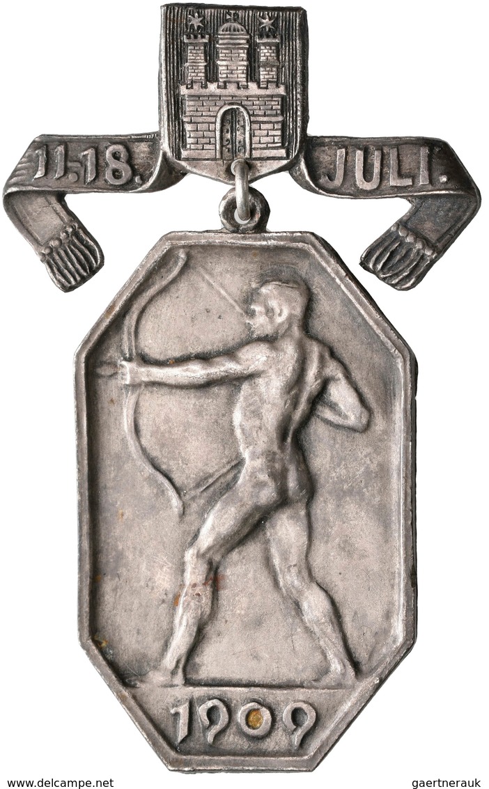 Medaillen Alle Welt: Schützenmedaille - Bundesschießen: Hamburg 1909, XVI. Bundesschießen 11.-18. Ju - Non Classificati