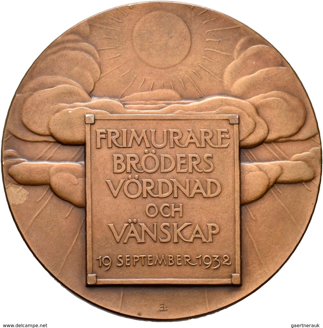 Medaillen Alle Welt: Schweden, Gustav V. 1907-1950: Bronzemedaille 1932 Von E. Lindberg, Auf Den Sch - Ohne Zuordnung