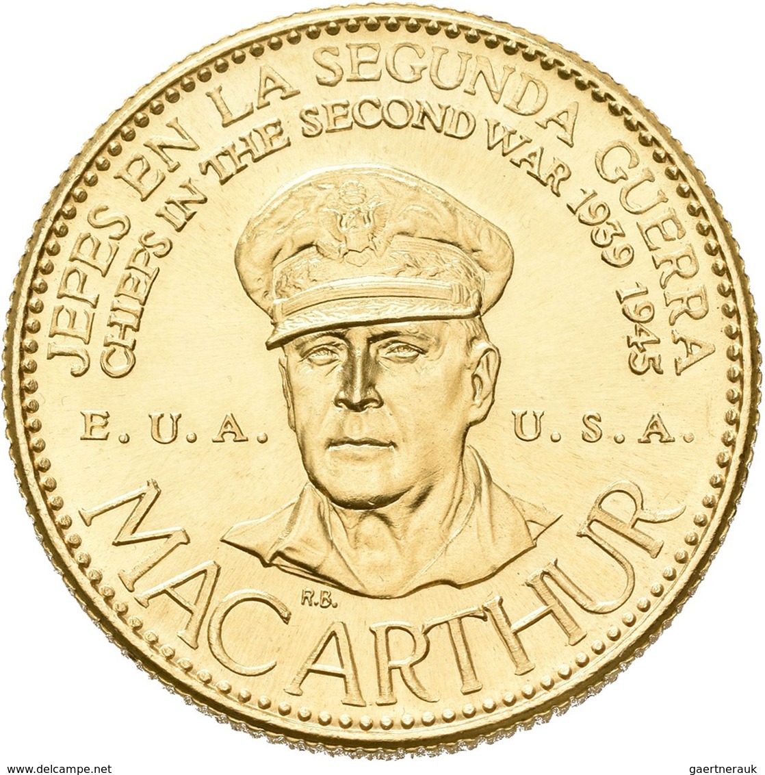 Medaillen Alle Welt: USA: Douglas Mac Arthur, US-General (1880-1964); Goldmedaille 1957 Der Banco It - Sin Clasificación