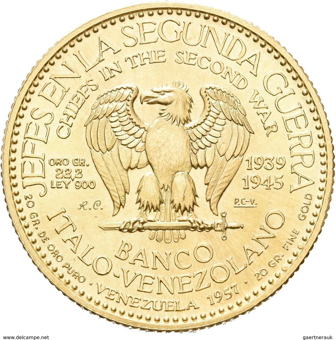 Medaillen Alle Welt: USA: Harry S. Truman, US-Präsident (1884-1972); Goldmedaille 1957 Der Banco Ita - Ohne Zuordnung