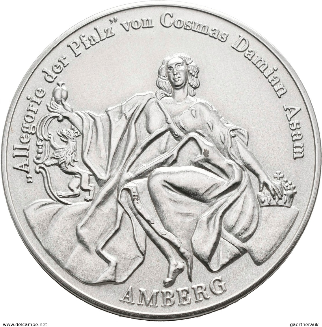 Medaillen Deutschland: Amberg, Alteglofsheim: Silberne Schraubmedaille O.J. - Comsas Damian Asam (be - Sonstige & Ohne Zuordnung