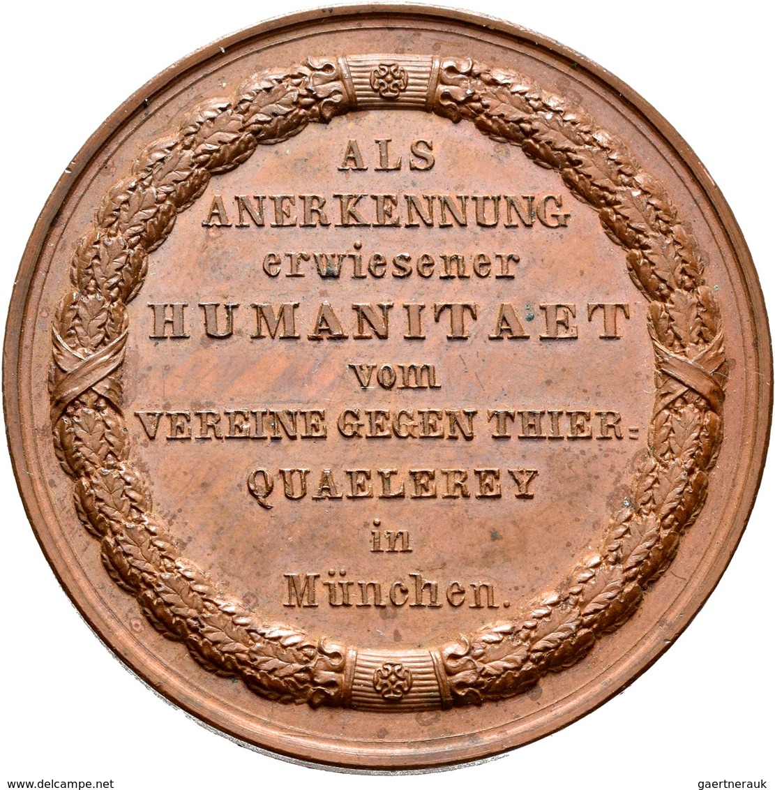Medaillen Deutschland: Bayern, Maximilian II. 1848-1864: Bronzemedaille O. J., Auf Den Tierschutzver - Altri & Non Classificati