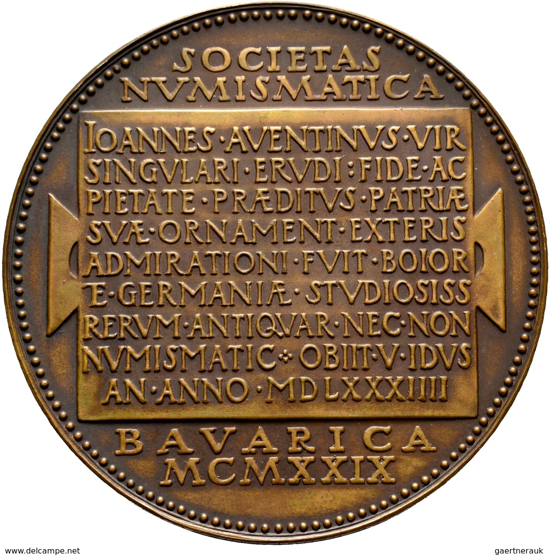 Medaillen Deutschland: Bayern: Bronzemedaille 1929 Von Karl Goetz, Auf Den Historiker Und Numismatik - Autres & Non Classés