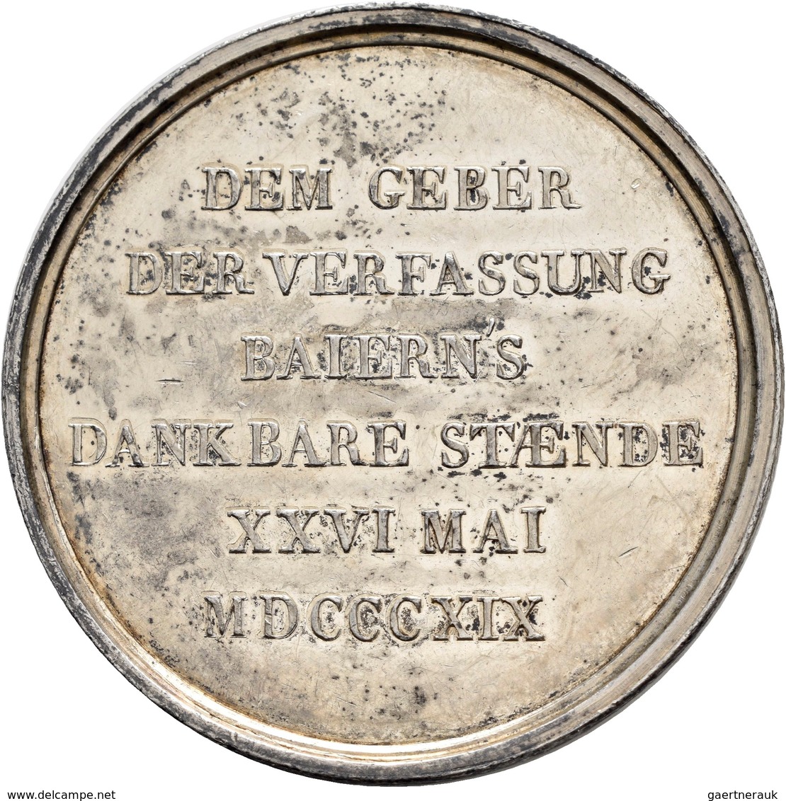 Medaillen Deutschland: Bayern-Königreich, Maximilian I. Joseph 1806-1825:, Silbermedaille 1819, Stem - Other & Unclassified