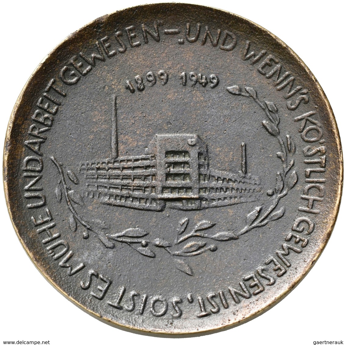 Medaillen Deutschland: Bisingen/Baden Württemberg: Bronzegußmedaille 1949 (signiert HP), Auf Das 50j - Otros & Sin Clasificación