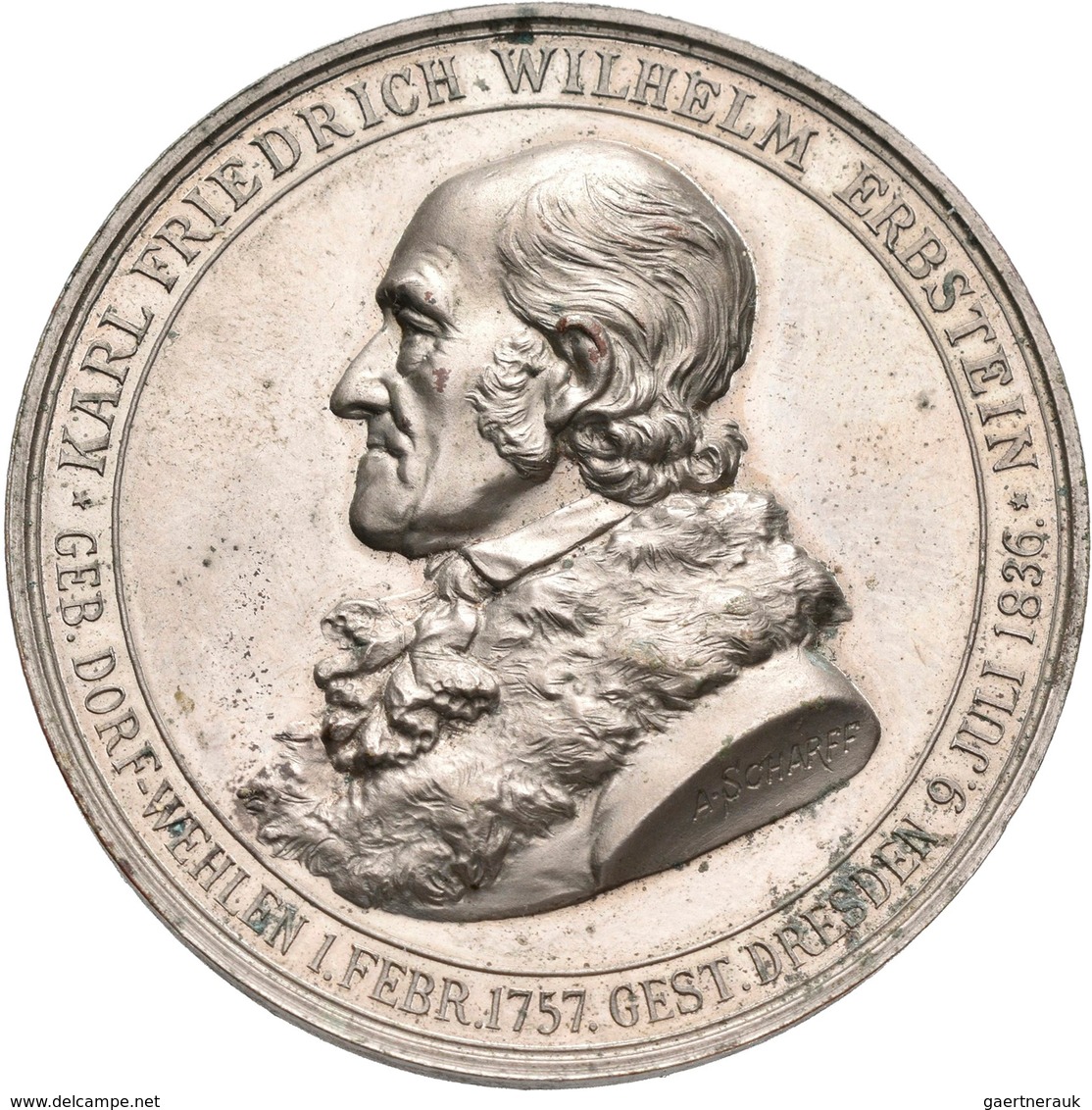 Medaillen Deutschland: Dresden: Nickelmedaille 1883 Von A. Scharff, Auf Karl Friedrich Wilhelm Erbst - Otros & Sin Clasificación