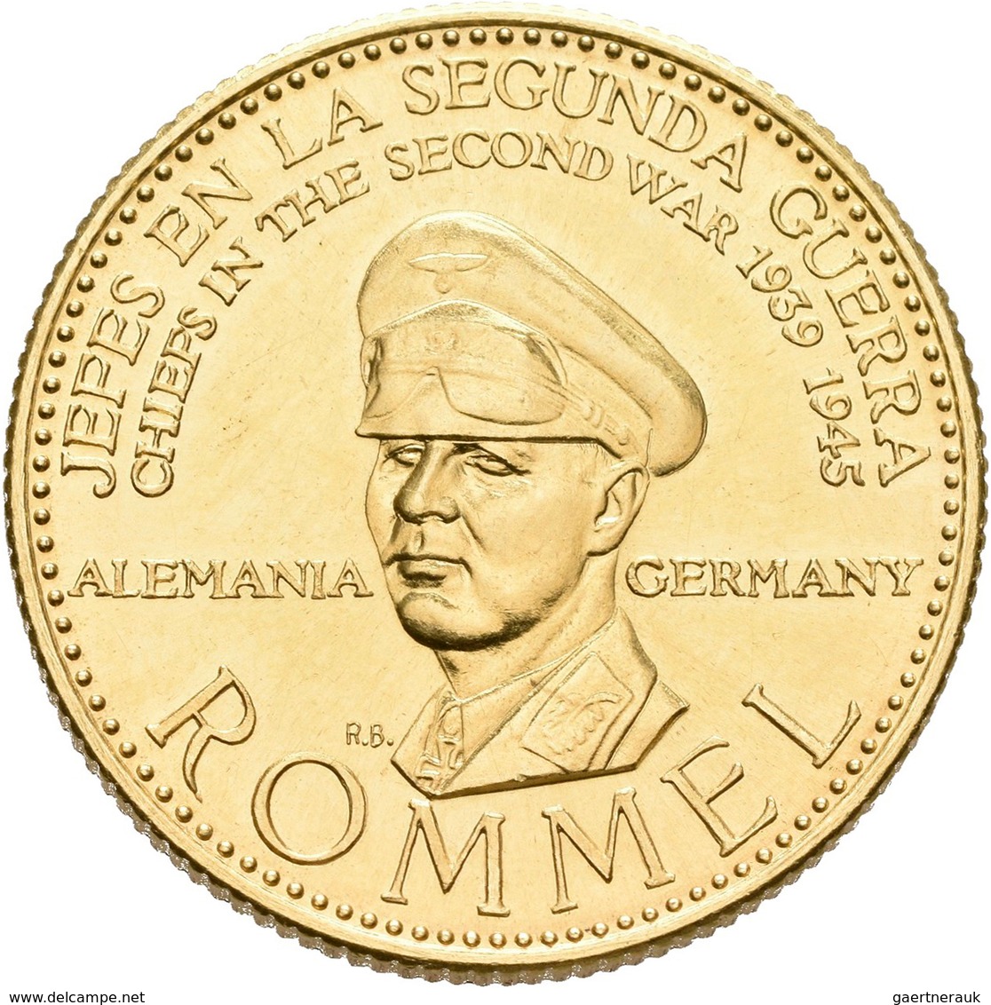 Medaillen Deutschland: Drittes Reich 1933-1945: Erwin Rommel (1891-1944); Goldmedaille 1957 Der Banc - Other & Unclassified