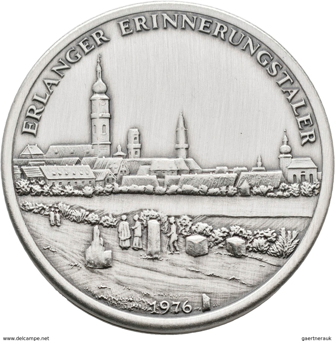 Medaillen Deutschland: Erlangen: Steck-Medaille 1976, Stadtansicht / Grundriss Der Stadt, Inhalt: 16 - Altri & Non Classificati