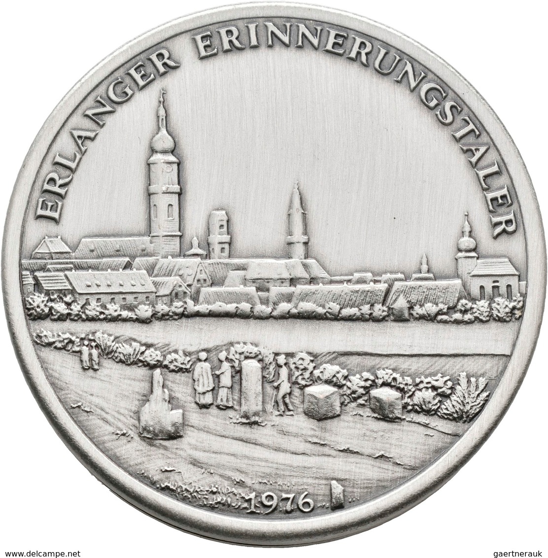 Medaillen Deutschland: Erlangen: Steck-Medaille 1976, Stadtansicht / Grundriss Der Stadt, Inhalt: 16 - Sonstige & Ohne Zuordnung