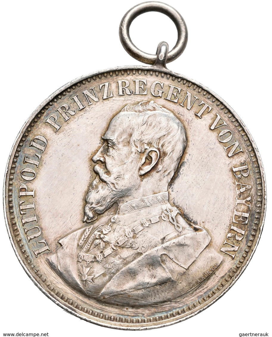 Medaillen Deutschland: Gundelfingen: Silbermedaille 1896 Von A. Börsch, Av: Brustbild Prinzregent Lu - Sonstige & Ohne Zuordnung