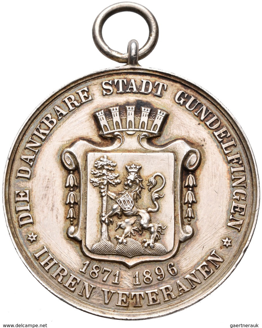 Medaillen Deutschland: Gundelfingen: Silbermedaille 1896 Von A. Börsch, Av: Brustbild Prinzregent Lu - Other & Unclassified