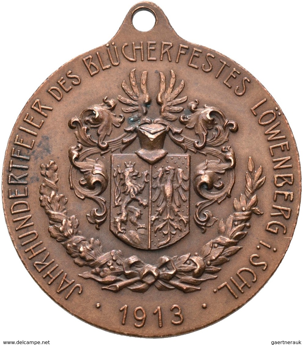 Medaillen Deutschland: Löwenberg/Schlesien: Bronzemedaille 1913, Unsigniert, Auf Die Jahrhundertfeie - Sonstige & Ohne Zuordnung