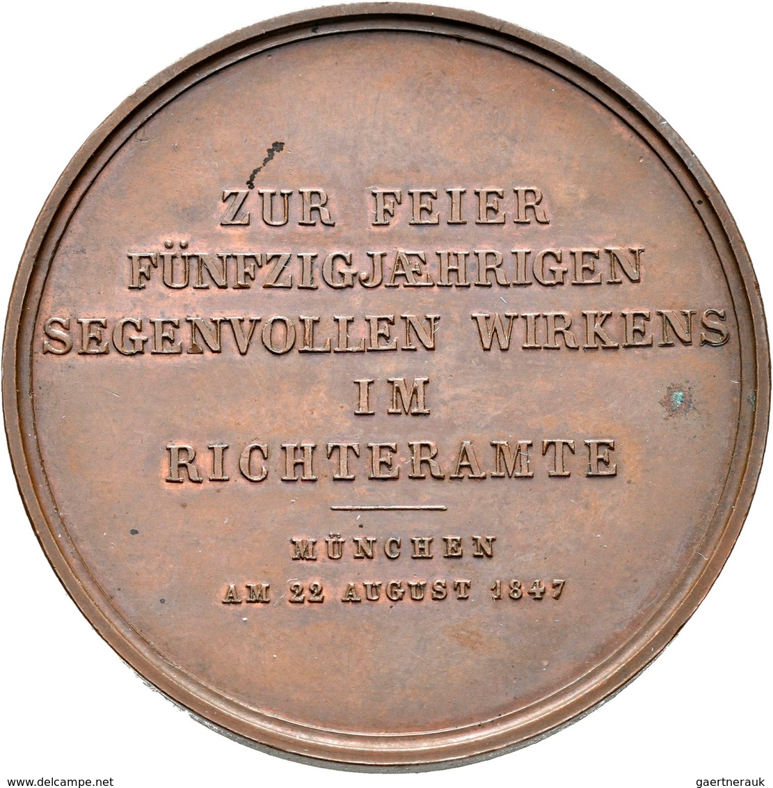 Medaillen Deutschland: München: Bronzemedaille 1847, Unsigniert, Auf Das 50jährige Jubiläum Des Geri - Otros & Sin Clasificación