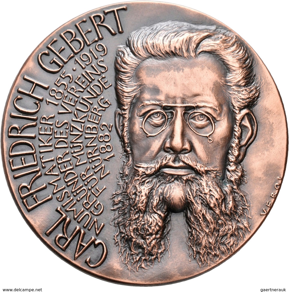 Medaillen Deutschland: Nürnberg: Bronzemedaille 1989, Von Veroi, Auf Den 70. Todestag Des Numismatik - Sonstige & Ohne Zuordnung