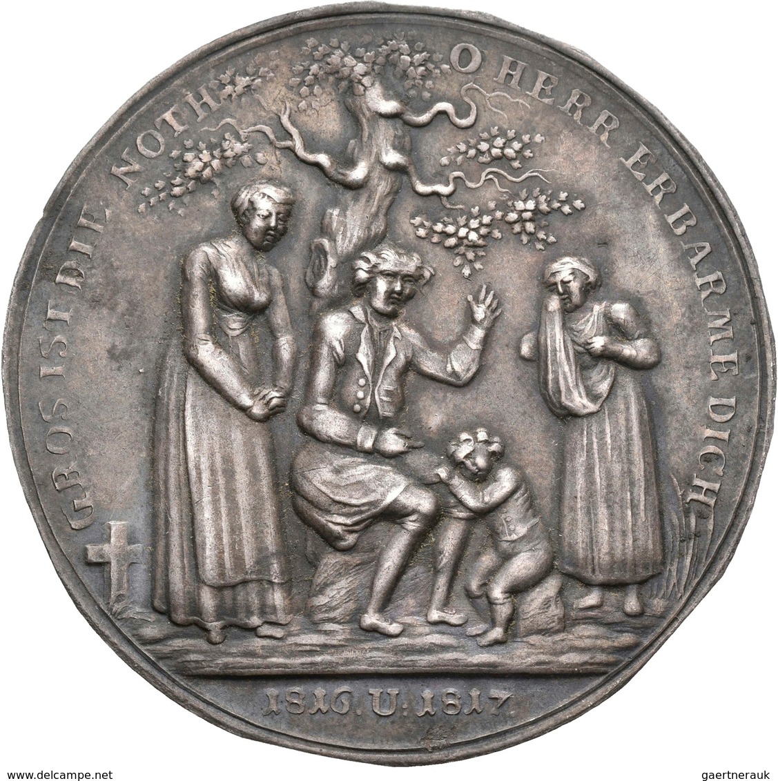 Medaillen Deutschland: Nürnberg: Einseitiger Silberabschlag 1817 Der Medaille 1816/1817 Von Stettner - Otros & Sin Clasificación
