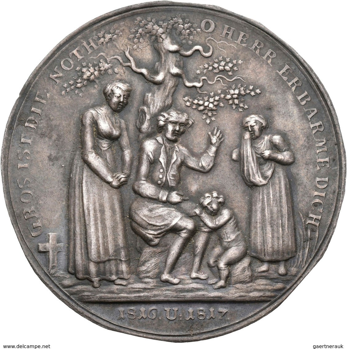 Medaillen Deutschland: Nürnberg: Einseitiger Silberabschlag 1817 Der Medaille 1816/1817 Von Stettner - Altri & Non Classificati