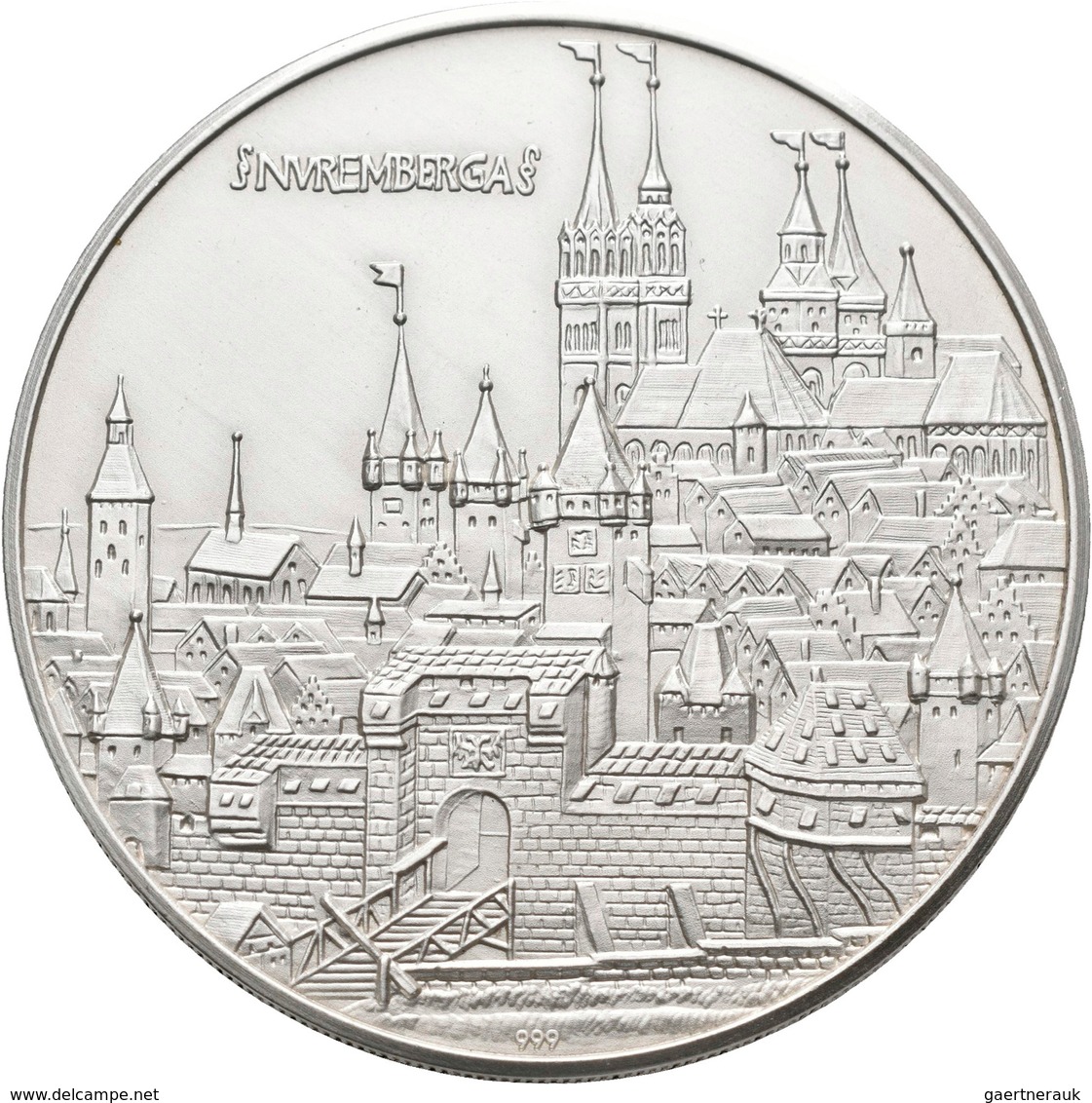 Medaillen Deutschland: Nürnberg: Silberne Schraubmedaille 1990 - Hartmann Schedel, Inhalt: 15 Kolori - Otros & Sin Clasificación