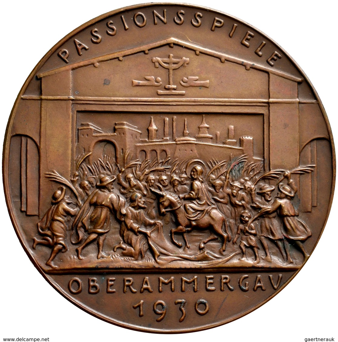 Medaillen Deutschland: Oberammergau: Bronzemedaille 1930, Von Karl Goetz, Auf Die Passionsspiele In - Sonstige & Ohne Zuordnung