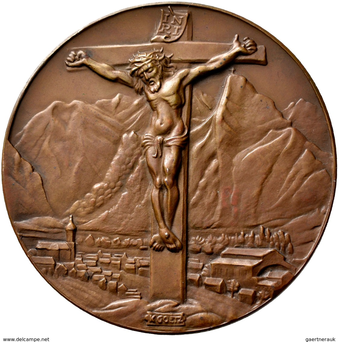 Medaillen Deutschland: Oberammergau: Bronzemedaille 1930, Von Karl Goetz, Auf Die Passionsspiele In - Other & Unclassified