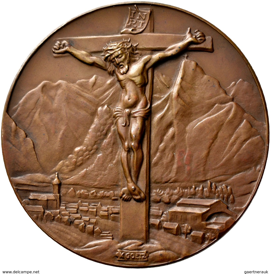 Medaillen Deutschland: Oberammergau: Bronzemedaille 1930, Von Karl Goetz, Auf Die Passionsspiele In - Sonstige & Ohne Zuordnung