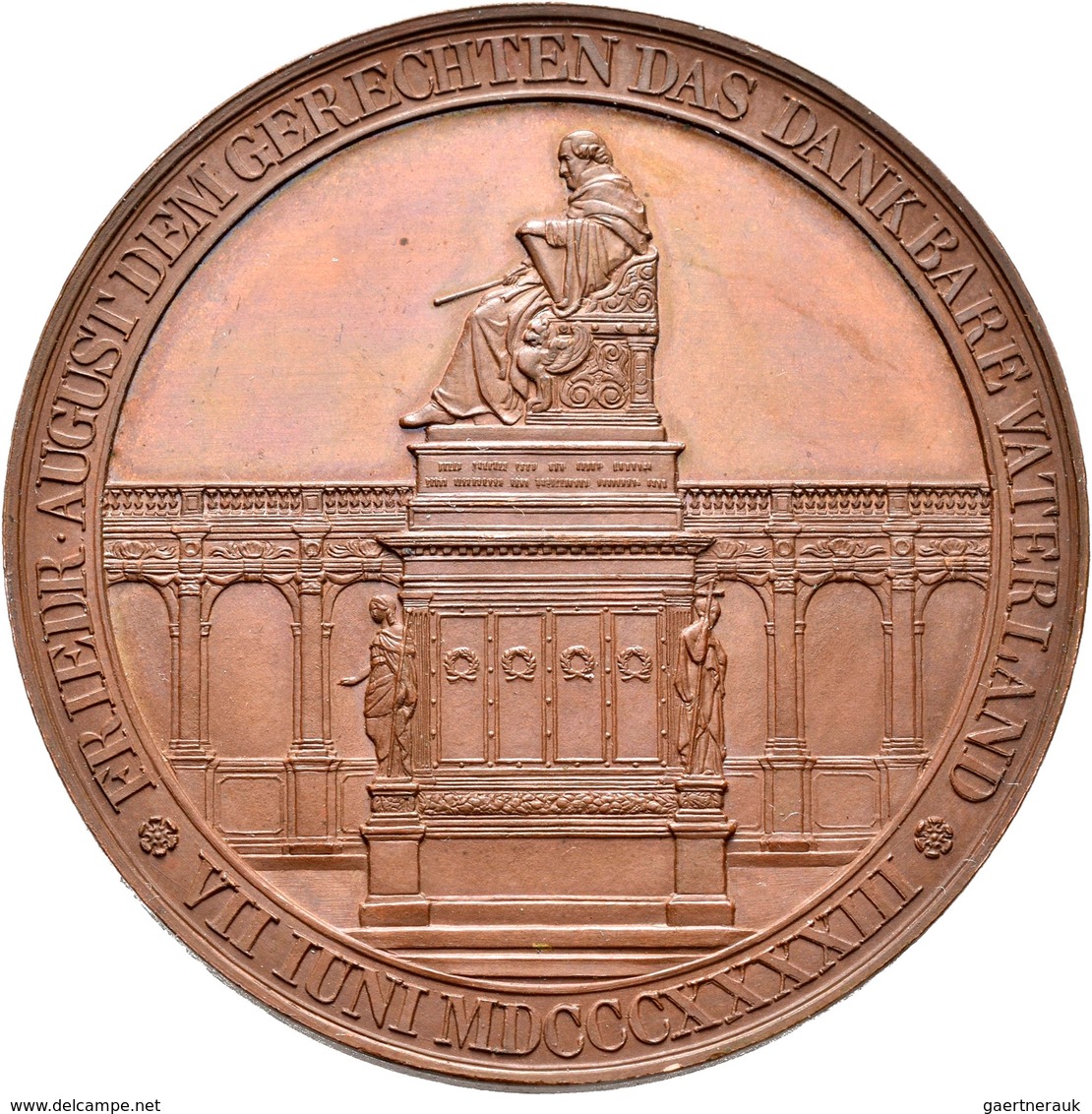 Medaillen Deutschland: Sachsen, Friedrich August II. 1836-1854: Bronzemedaille 1843, Von A.F. König, - Altri & Non Classificati