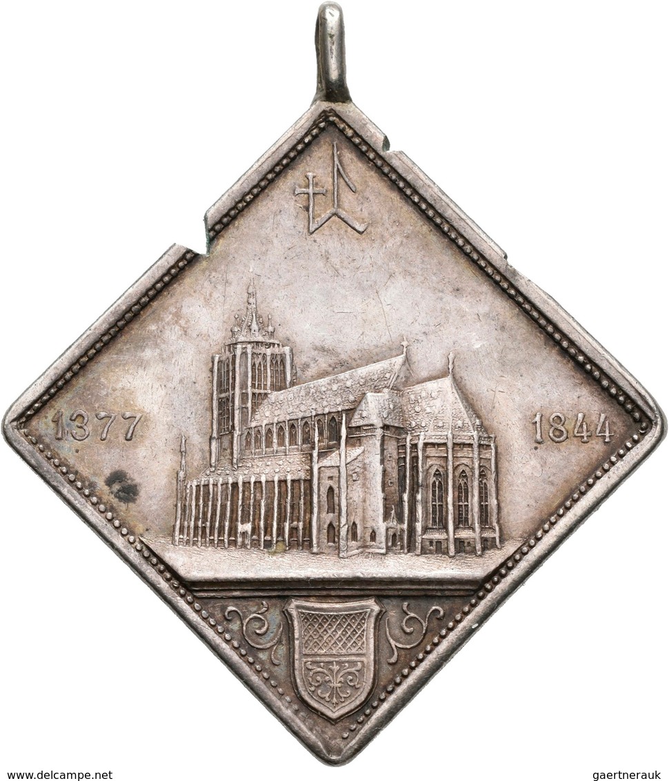 Medaillen Deutschland: Ulm: Silberne Klippe 1890 (Münsterthaler) Von G. Schiller, Auf Die Vollendung - Sonstige & Ohne Zuordnung