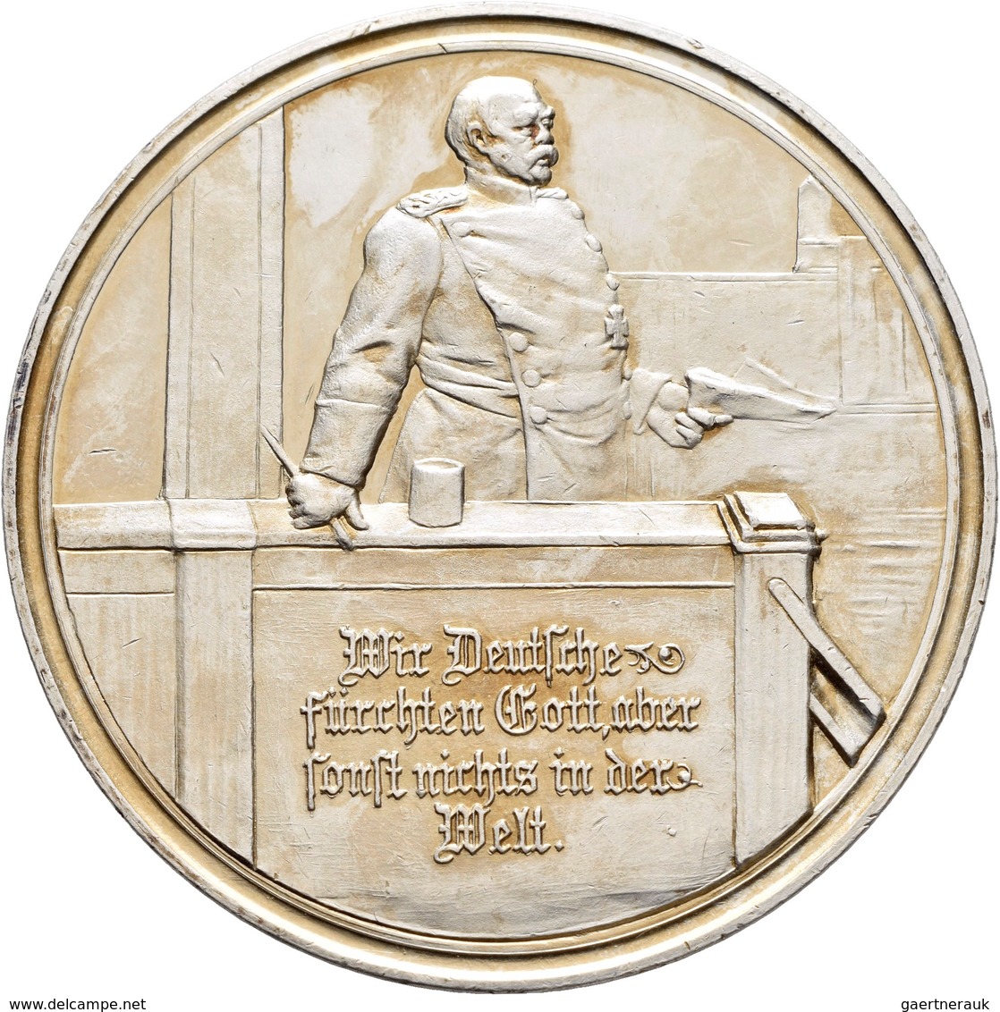 Medaillen Deutschland - Personen: Otto Von Bismarck: Bronzemedaille 1888, Versilbert, Von Lauer. Auf - Altri & Non Classificati