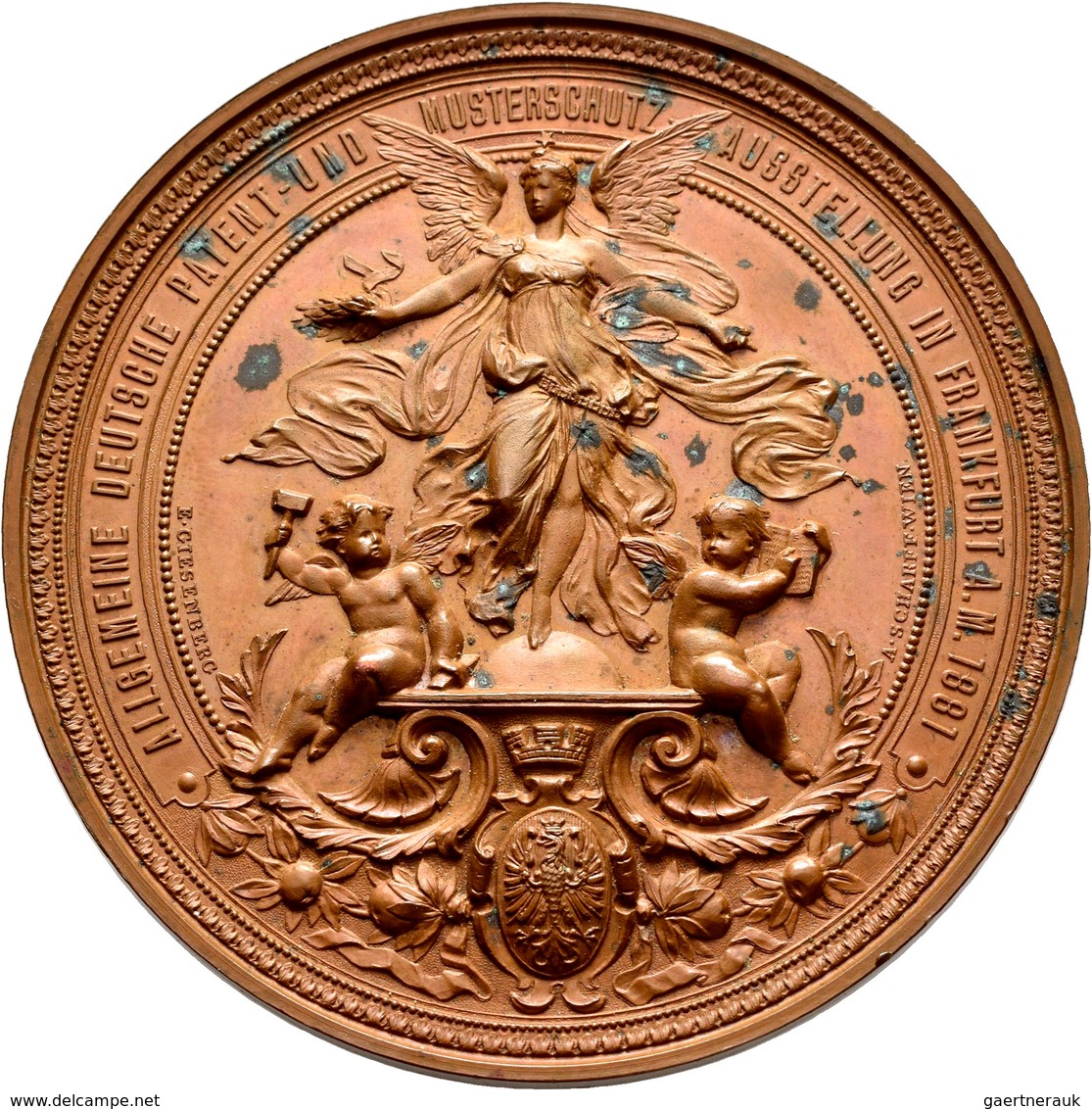 Medaillen Deutschland - Geographisch: Frankfurt A.M.: Bronzemedaille 1881 Von Giesenberg/Scharff. Au - Andere & Zonder Classificatie