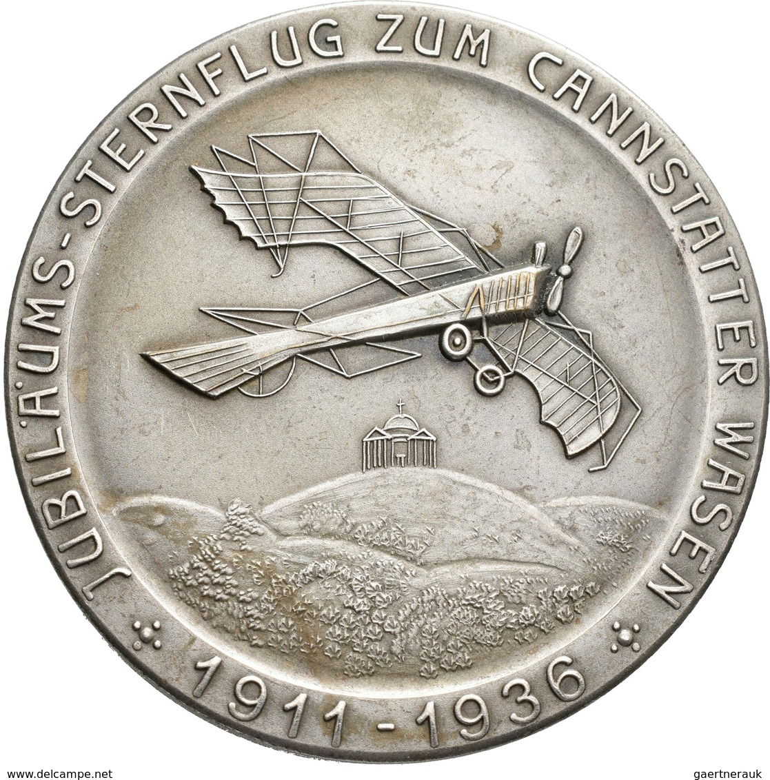 Medaillen Deutschland - Geographisch: Stuttgart: Versilberte Bronzemedaille 1936, Sternflug Zum Cann - Other & Unclassified