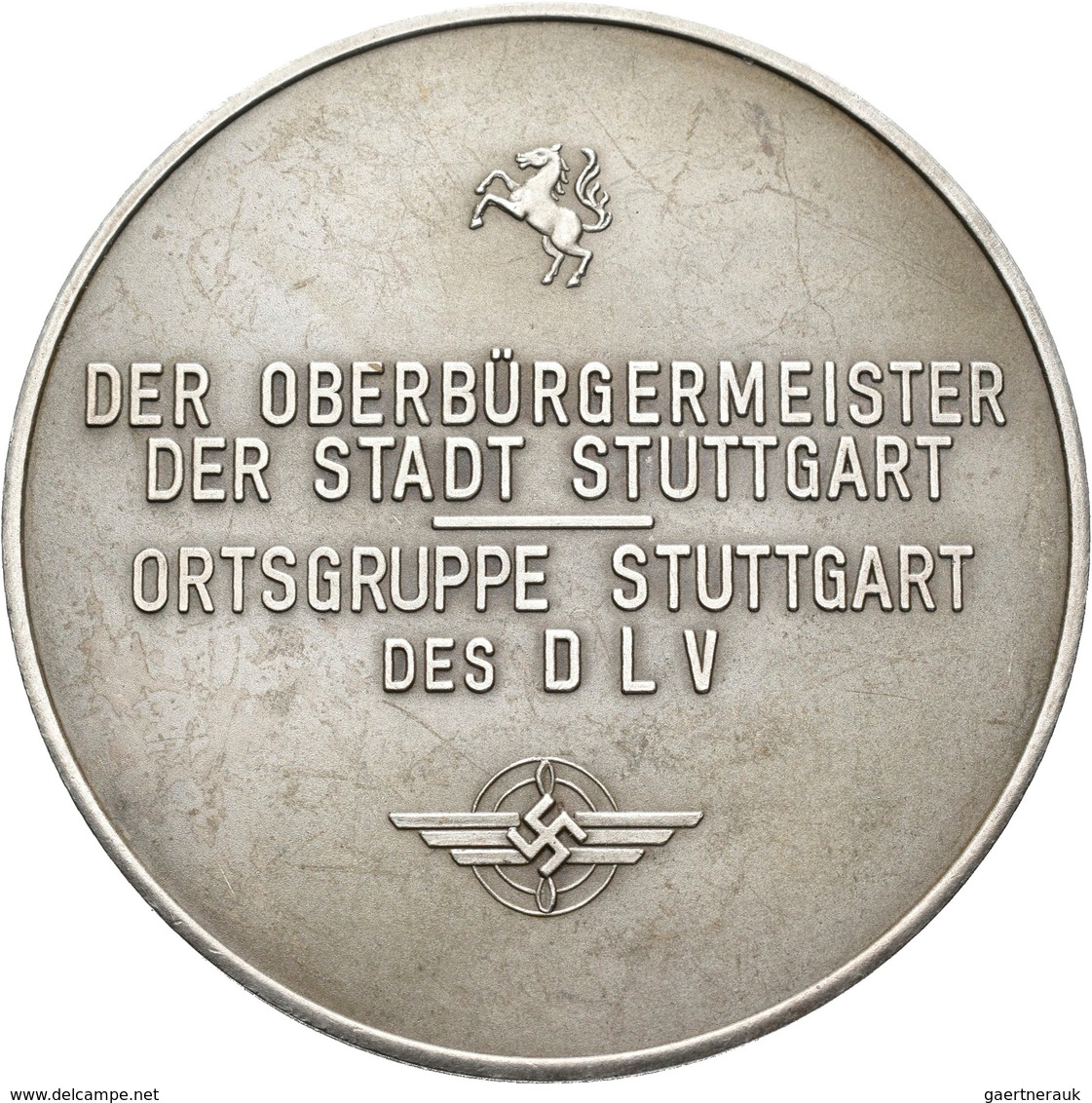 Medaillen Deutschland - Geographisch: Stuttgart: Versilberte Bronzemedaille 1936, Sternflug Zum Cann - Sonstige & Ohne Zuordnung