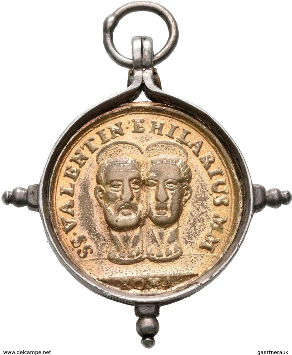 Medaillen - Religion: Italien/Viterbo: Vergoldete Wallfahrtsmedaille, 18. Jahrhundert, Av: S. ROSA D - Unclassified