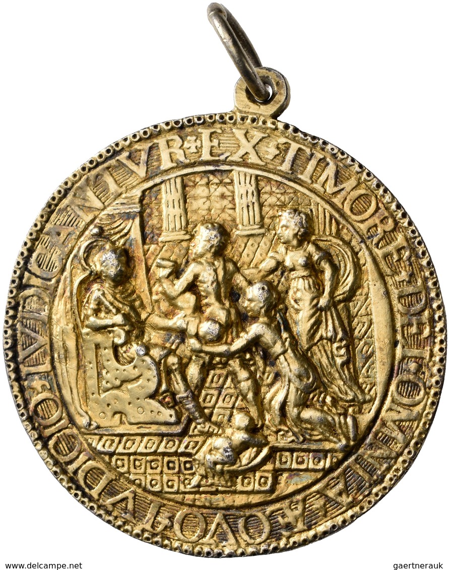 Medaillen - Religion: JUDAICA: Silbermedaille O. J., Vergoldet. Das Urteil Des Salomon/Bau Des Tempe - Unclassified