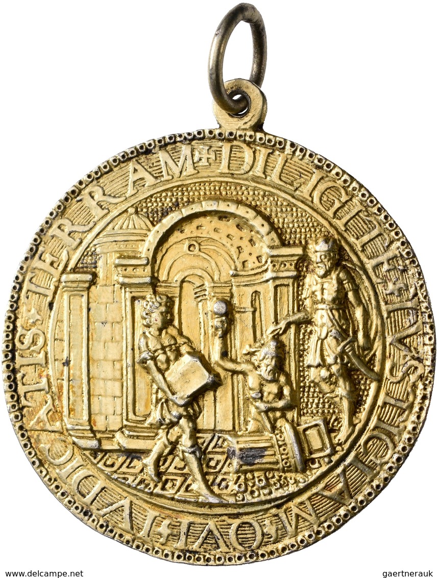 Medaillen - Religion: JUDAICA: Silbermedaille O. J., Vergoldet. Das Urteil Des Salomon/Bau Des Tempe - Unclassified