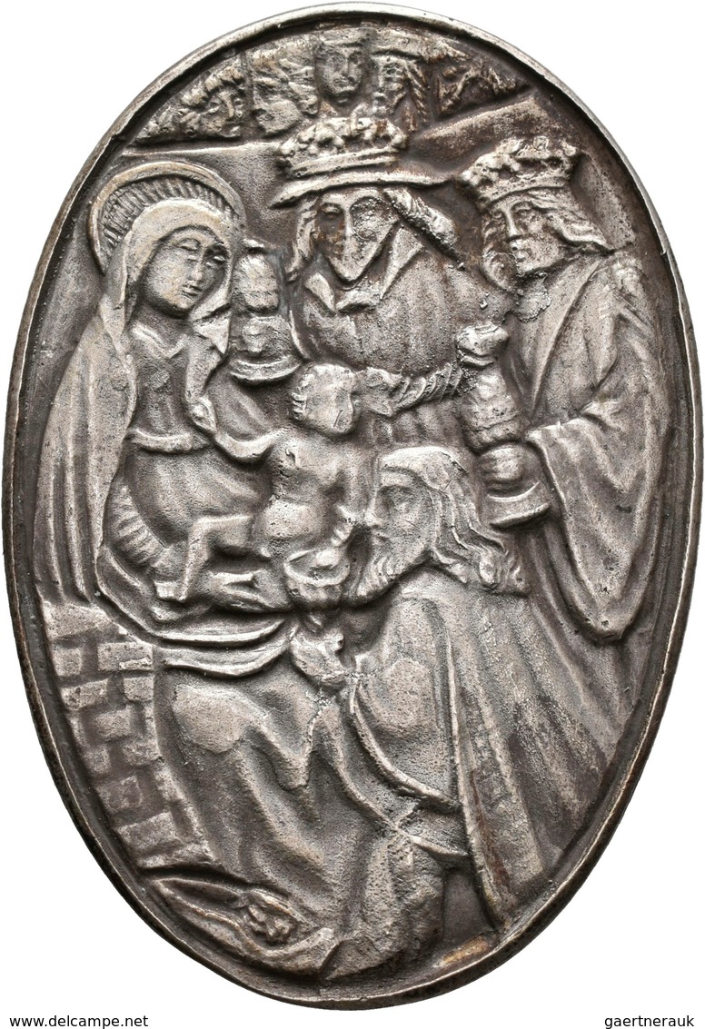 Medaillen - Religion: Süddeutschland: Ovale Einseitige Zinnplakette O. J. , 56 X 38,8 Mm, 17,7 G, Se - Unclassified