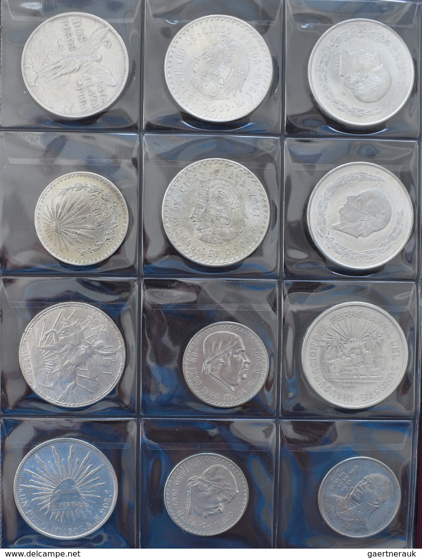 Alle Welt: Zwei Alben Voll Mit Münzen Aus Aller Welt. Dabei Silbermünzen Aus Australien, Belgien, Ts - Autres & Non Classés