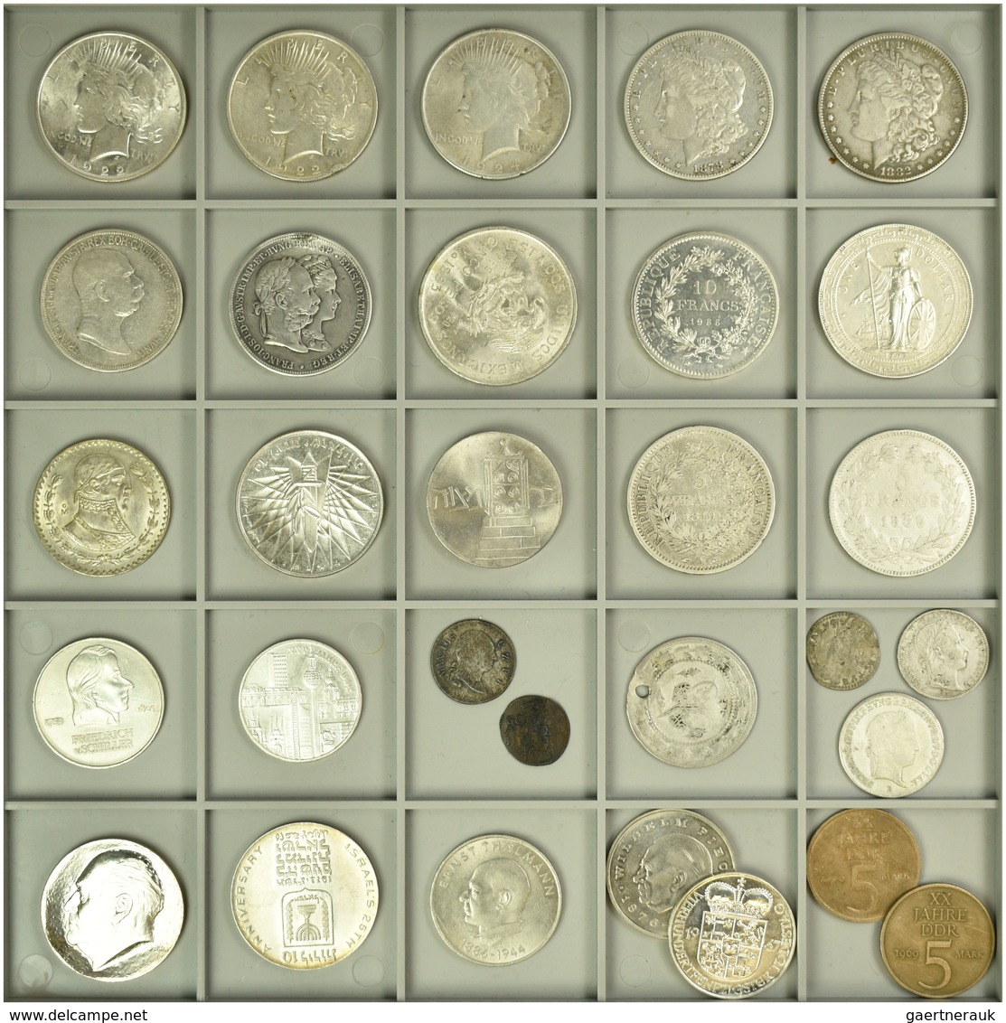 Alle Welt: Lot Von 30 Münzen, Meist Silber, Von Altdeutschland Bis 20. Jhd.; U.a. Dabei USA Morgan D - Altri & Non Classificati