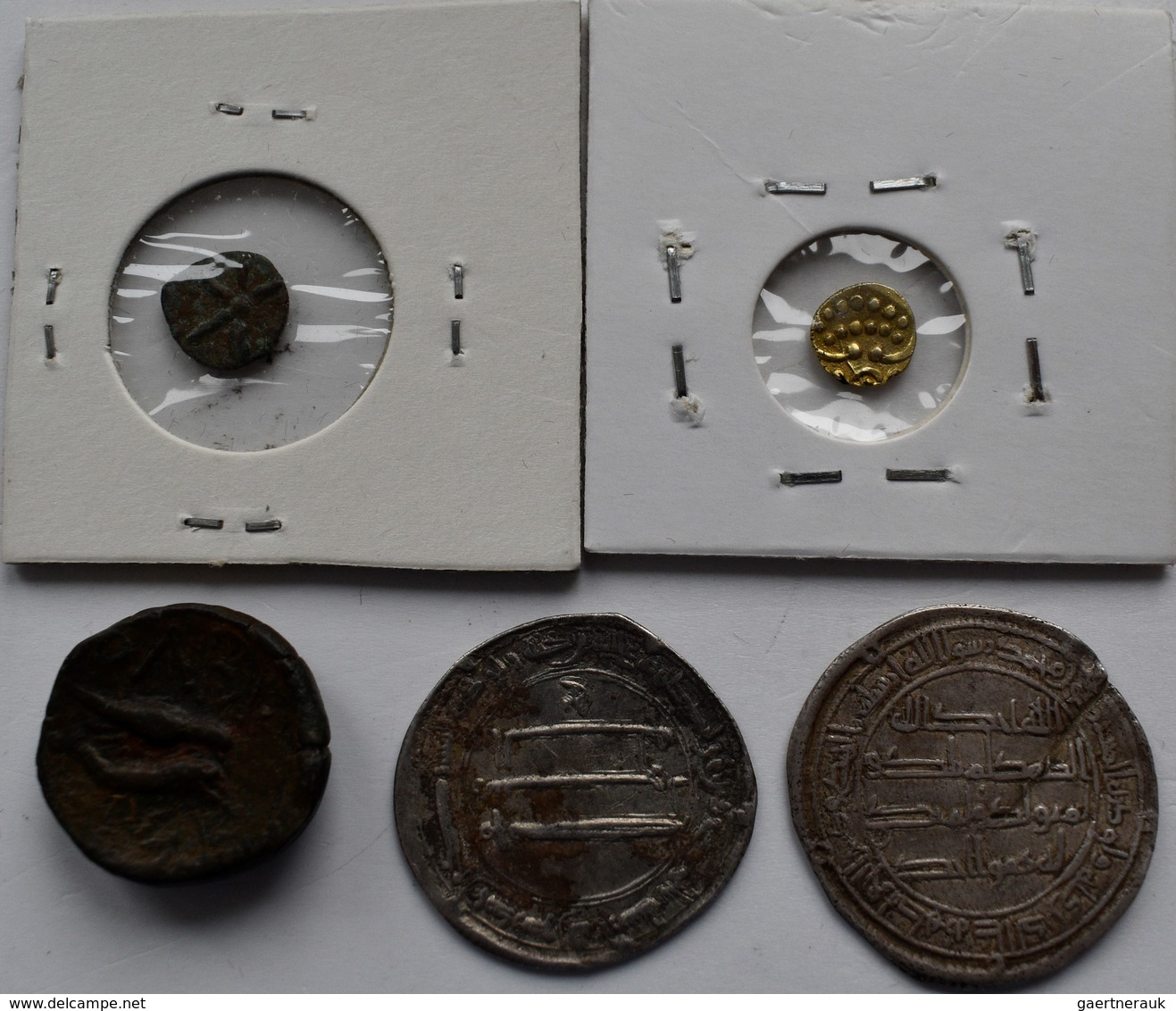 Alle Welt: Lot 5 Alte Münzen, Dabei: Byzanz, Indien Goldfanam, Griechenland Olbio, 2 X Islamische Di - Otros & Sin Clasificación