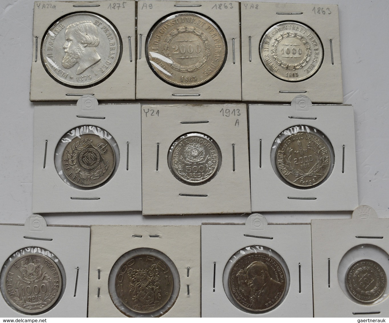 Brasilien: Kleines Lot 10 Silbermünzen (200 - 2.000 Reis) Sowie 22 Münzen Aus Unedlen Metallen Aus B - Brasil