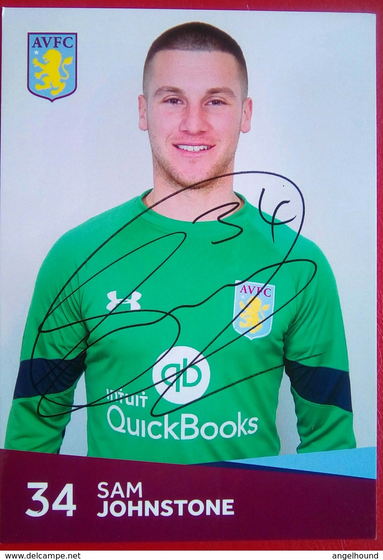 Aston Villa Sam Johnstone  Signed Card - Handtekening
