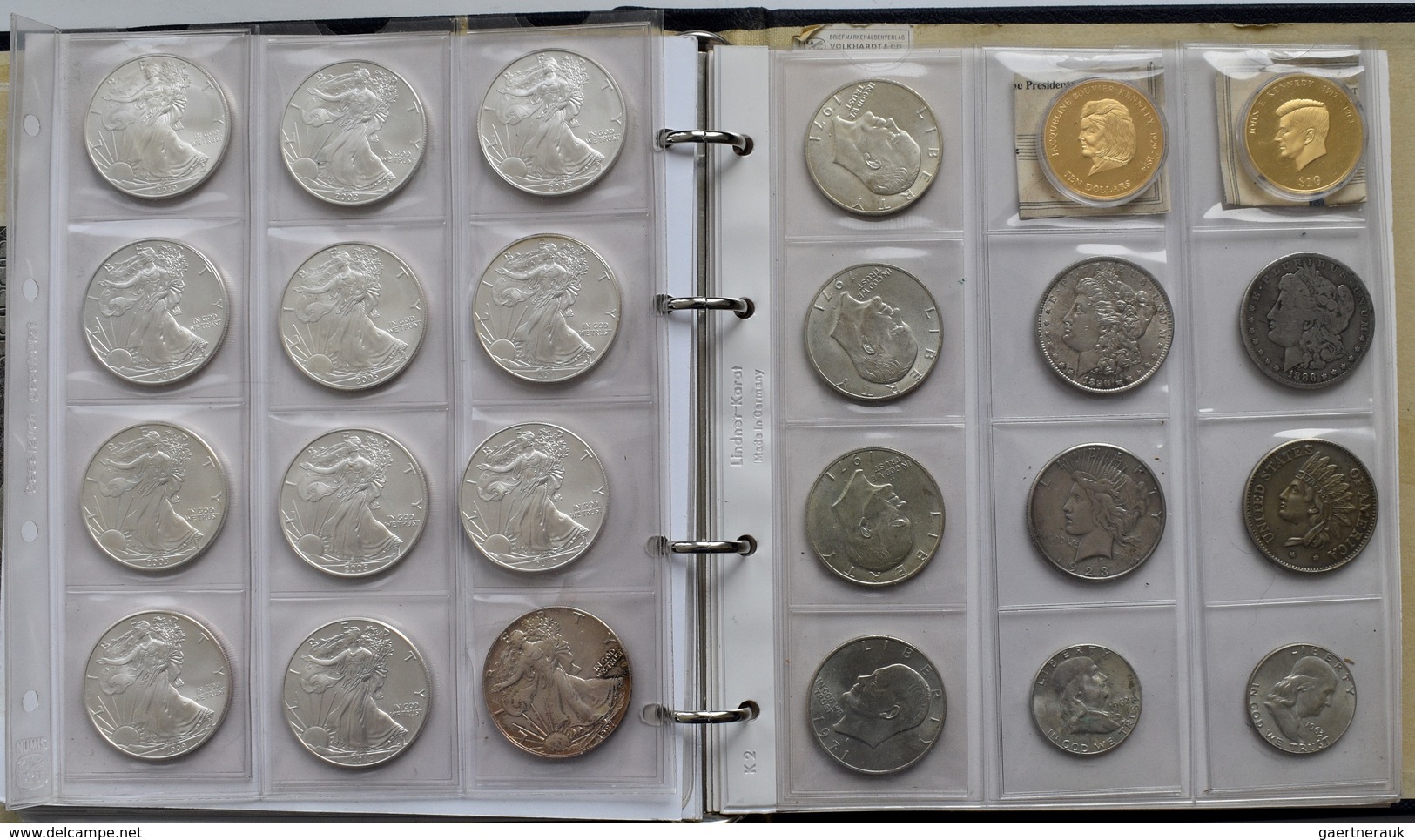 Vereinigte Staaten Von Amerika: Ein Album Mit Diversen Münzen Aus Den USA, Dabei Viele Silbermünzen. - Other & Unclassified