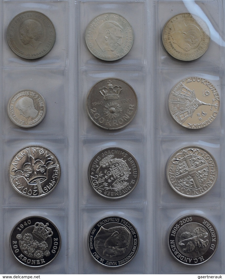 Dänemark: Lot 29 Münzen, überwiegend Silbergedenkmünzen 1923-2007. - Dinamarca