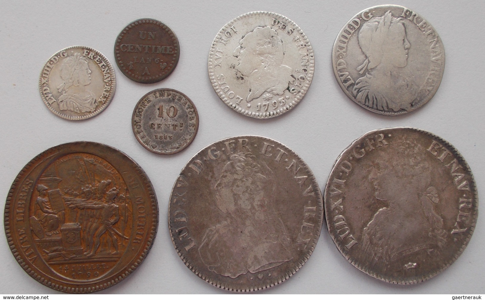 Frankreich: Lot 8 Münzen 1643-1813, Dabei 2 X ECU 1739/1785. - Altri & Non Classificati