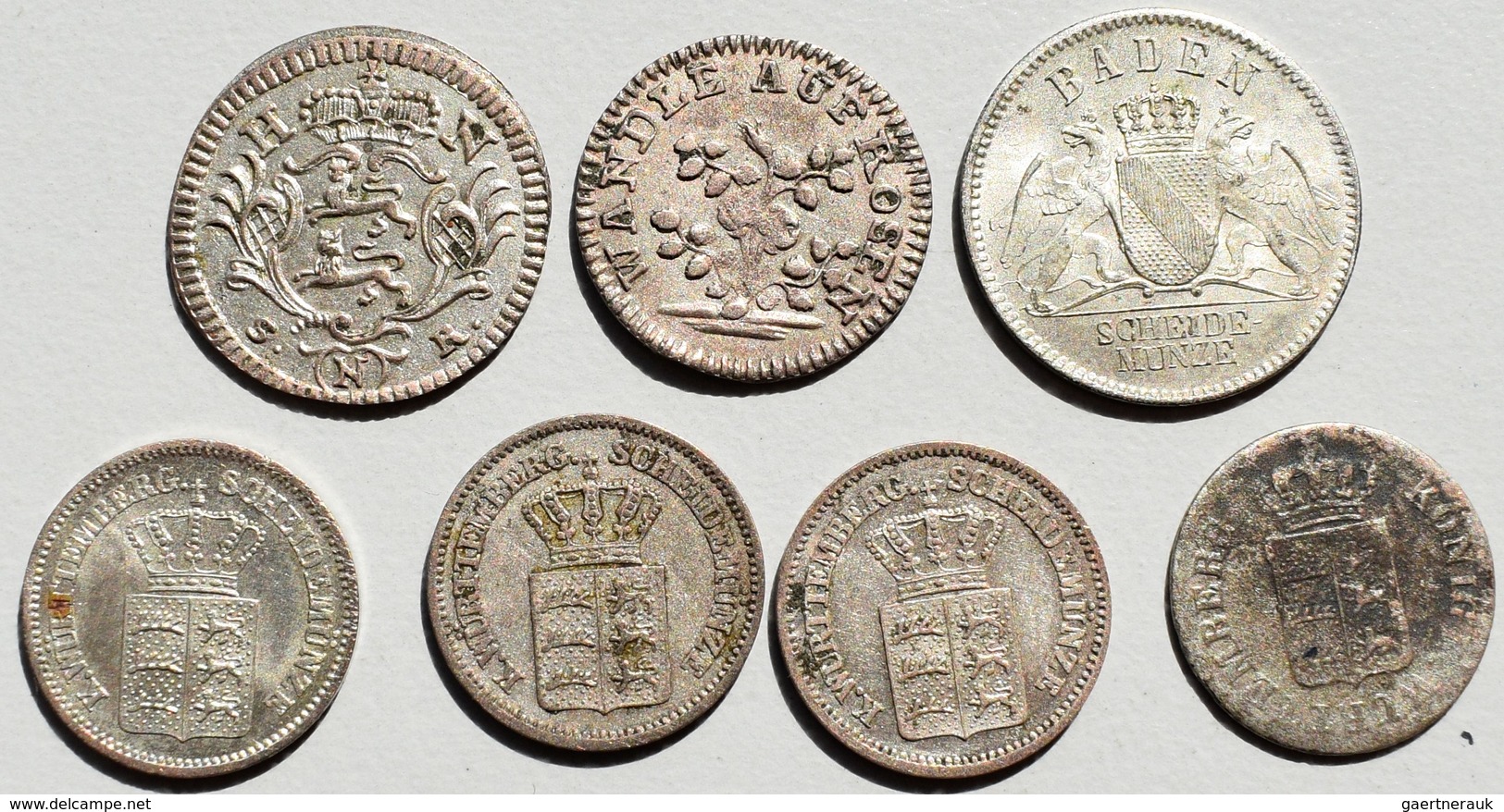 Deutschland: Lot 7 Kleinmünzen / Kreuzer, Dabei Konventionskreuzer 1774 N Hohenlohe-Neuenstein-Öhrin - Sonstige & Ohne Zuordnung