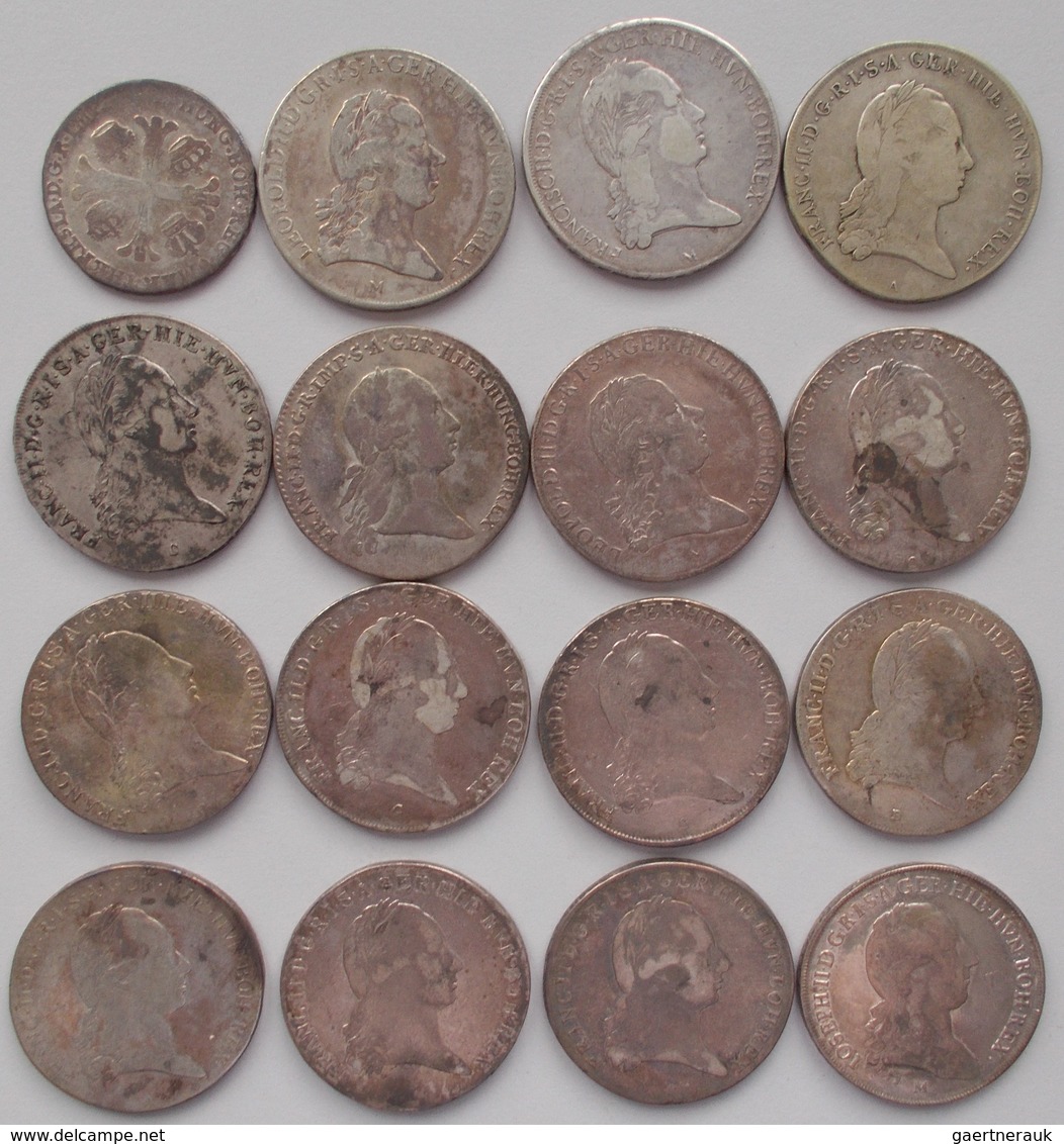 Haus Habsburg: Lot 16 Münzen, 15 X Kronentaler 1789-1797 + 1 X 1/2 KT, Verschiedene Jahre, Prägestät - Andere - Europa