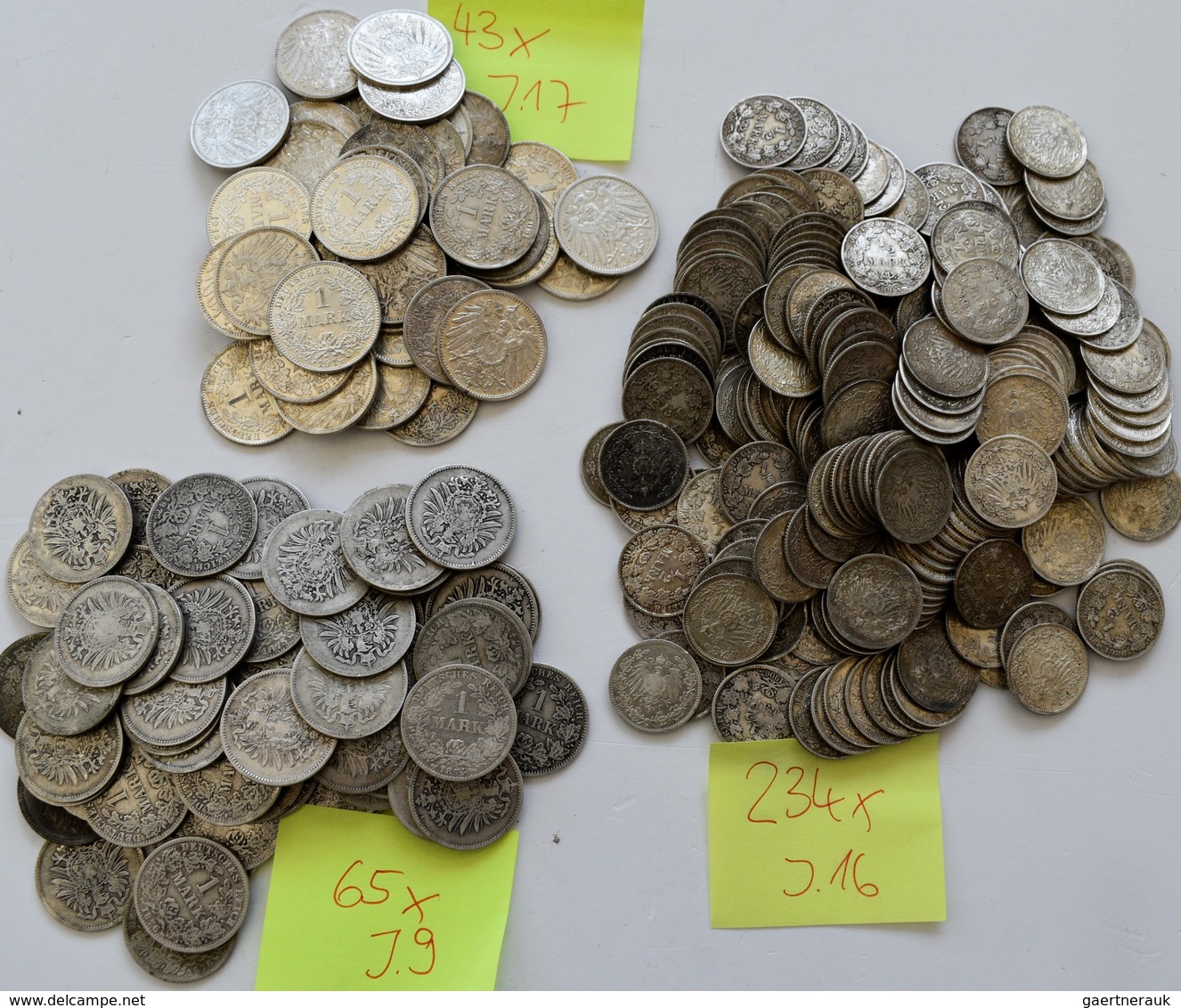 Umlaufmünzen 1 Pf. - 1 Mark: Lot über 340 Silbermünzen Des Kaiserreiches, Dabei: 65 X 1 Mark Kleiner - Taler Et Doppeltaler