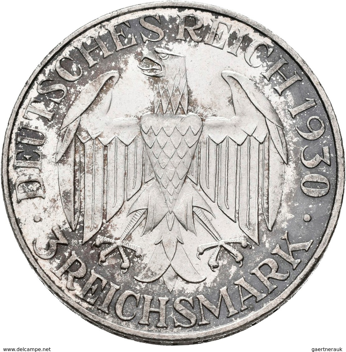 Weimarer Republik: Weimarer Republik: Lot 5 Münzen; 3 Reichsmark 1925 J Rheinlande, 3 Reichsmark 192